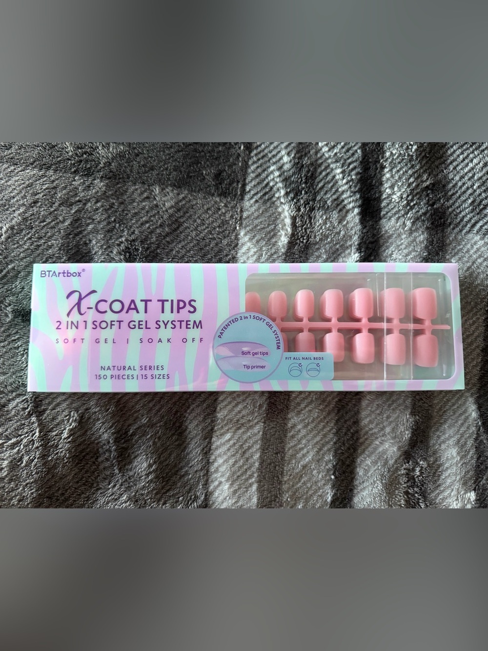 Soft Gel Nail Tips - Light Pink Press-On Set Extra Short Square Shape